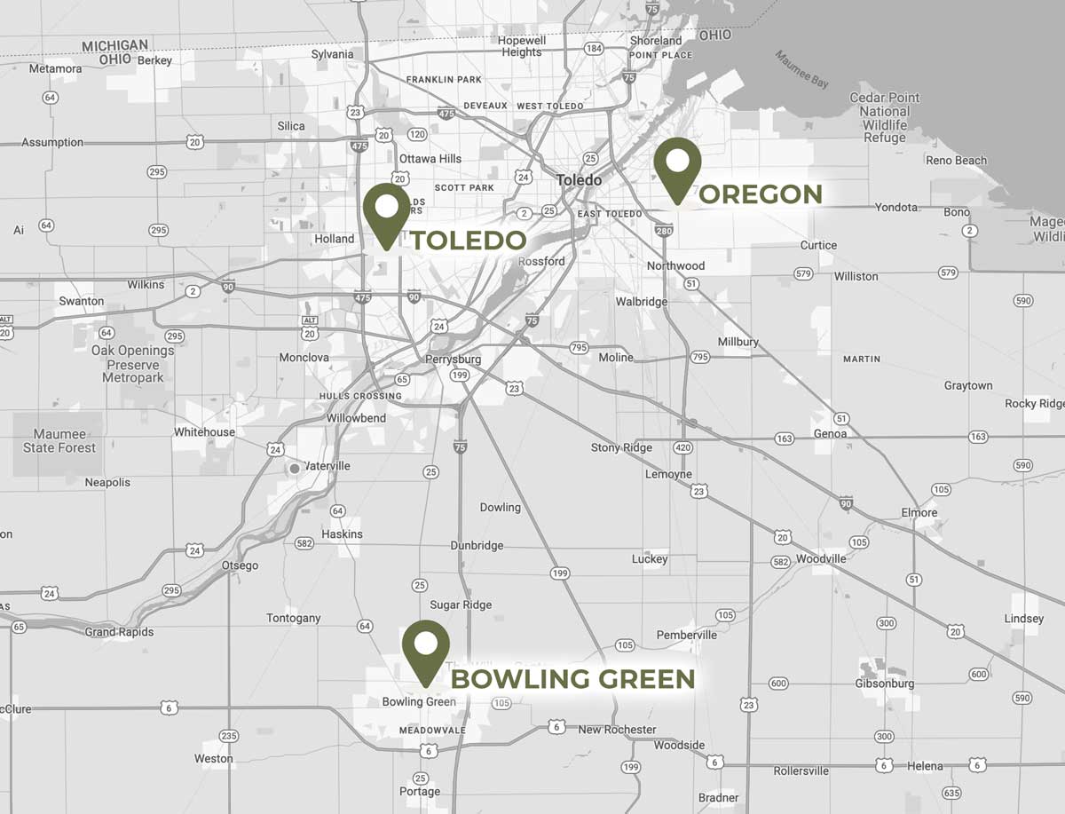 map of counseling therapy offices in Toledo